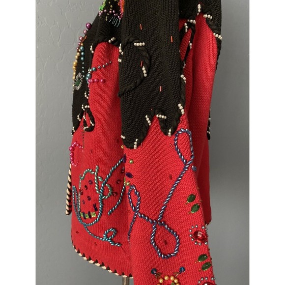 Michael Simon Vintage 90s Western Music Beaded Jewel Sweater Jacket Rockabilly 2 - Picture 6 of 11